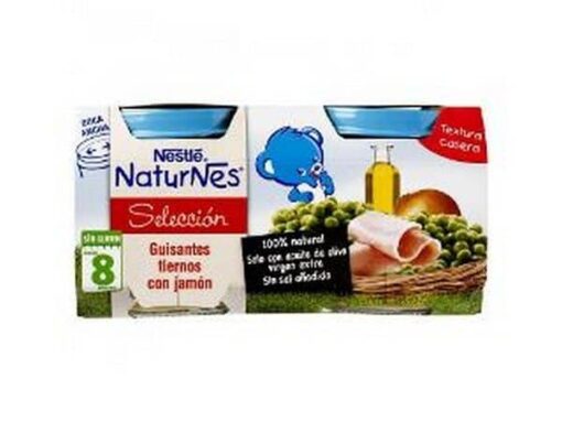Comprar Nestlé Naturnes Guisantes Tiernos Con Jamón - Bipack 2 Uds de 200 gr 100 % Natural Sin Glúten