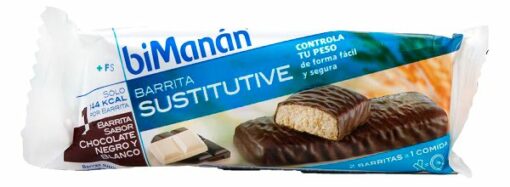 BiManán Sustitutive Barrita Chocolate Negro y Blanco 24 U - Sustitutivo Controla Tu Peso