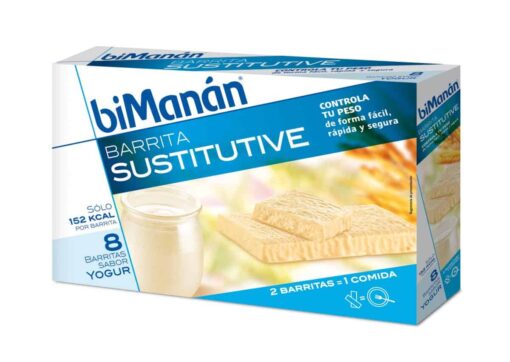 BiMánan Barritas Yogurt 8 U - Sustitutivo De La Comida Para Control Del Peso