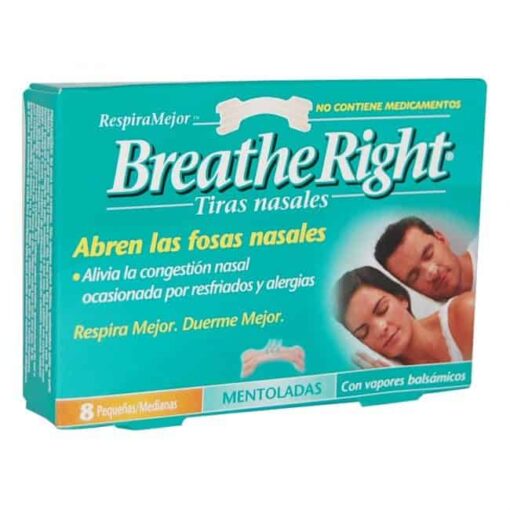 Tira Nasal Breathe Right Vapor 8 Unidades