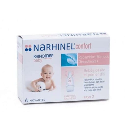 Rhinomer Baby Narhinel Confort 8 Recambios Blandos Desechables - Higiene Nasal del Bebé