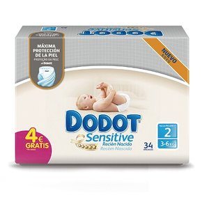 Comprar Pañal Dodot Sensitive Talla 2 Recién Nacido 34 Uds - Para Bebés de  3 a 6 kg 