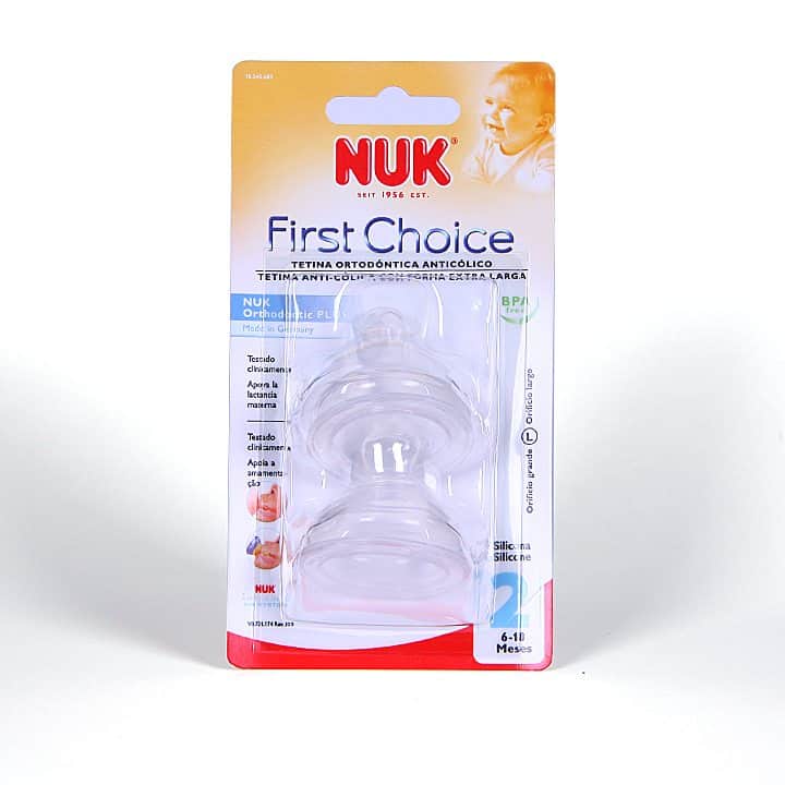 Tetina Silicona Nuk First Choice T2 M para Leche Bebés mayores de 6 meses -  2 Tetinas Anatómicas Anticólico 