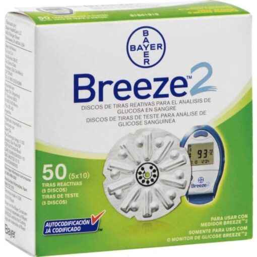 Comprar Breeze 2 Tiras Reactivas Glucemia Bayer 50 unidades