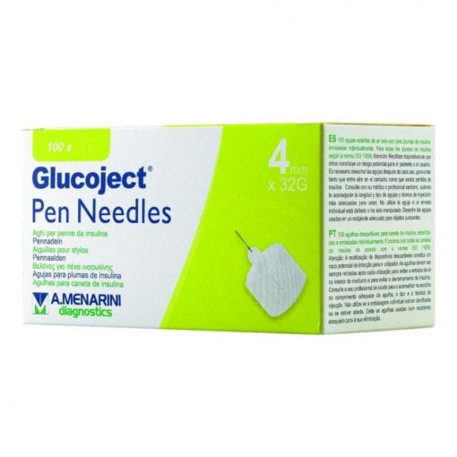 Glucoject Pen Neeldles 32g x 4 mm (100 Uds) - Administración De Insulina