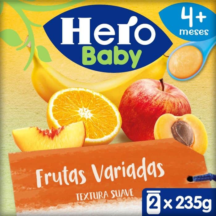 HERO BABY FRUTA MELOCOTÓN Y PLÁTANO TARRITO 235 GR