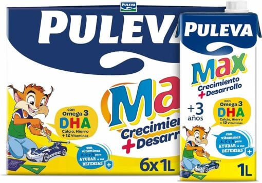 Puleva Max 6 Ud x 1 L - Leche para Crecimiento y Desarrollo